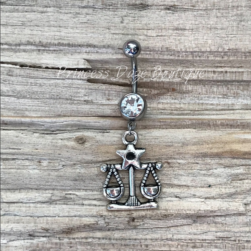Libra Zodiac Sign‎ Belly Button Ring